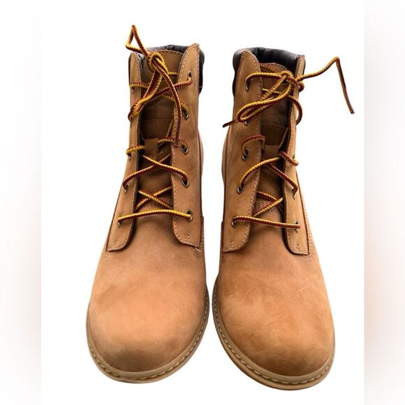 Timberland Amston 6 Inch Wheat Nubuck Wedge Heel Boots Size 8 - Picture 7 of 11